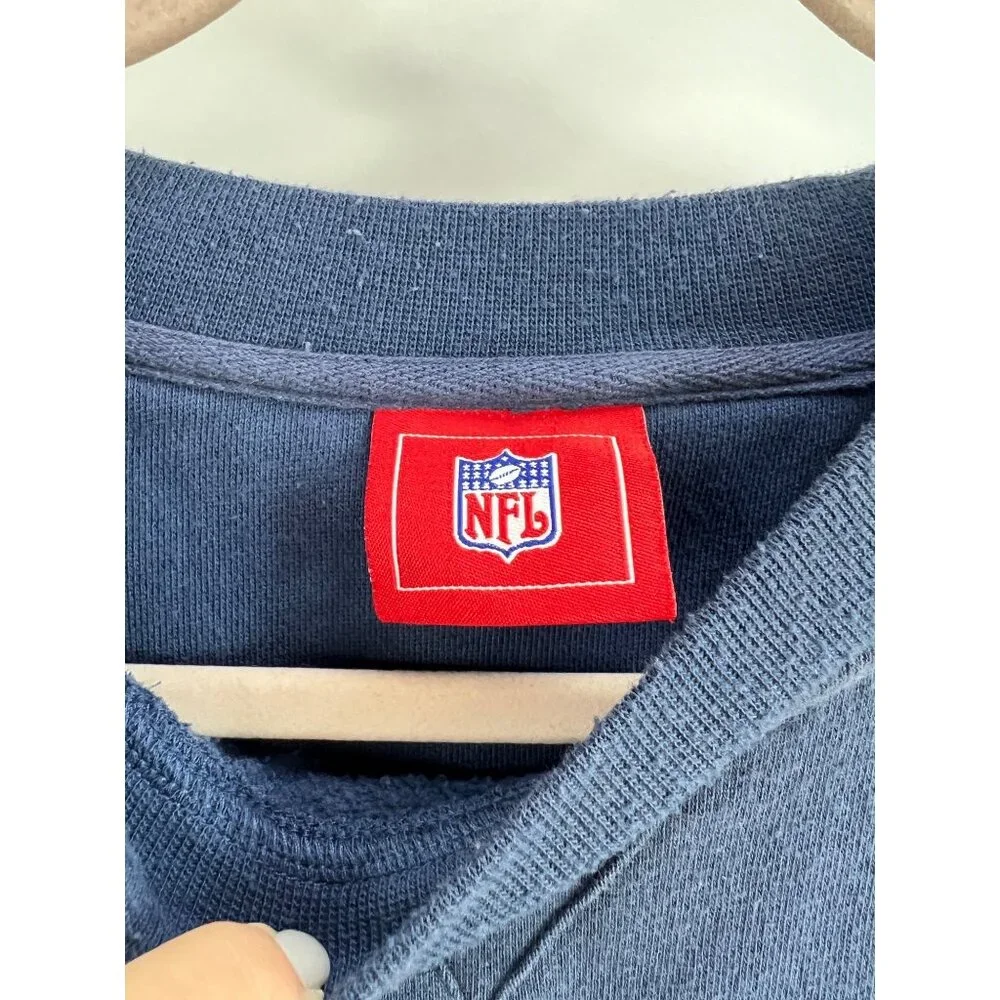 VTG NFL Patriots Logo Blue Crewneck Sweatshirt Mens Sz XL Y2K - Picture 2 of 8
